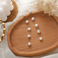 Minimalist Freshwater Pearl Threader Drop Earrings for Women