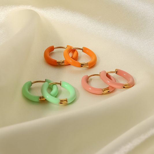 Colorful Summer Hoop Earrings for Women