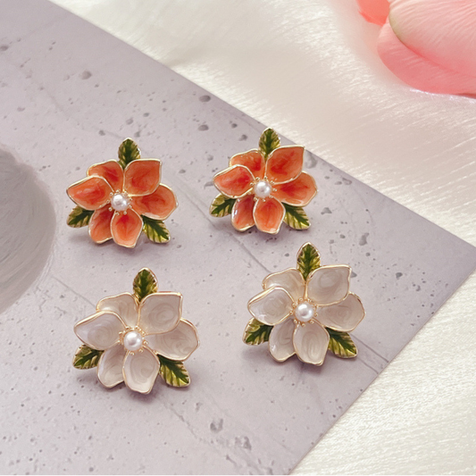 Vintage Flower Pearl Summer Earrings for Women