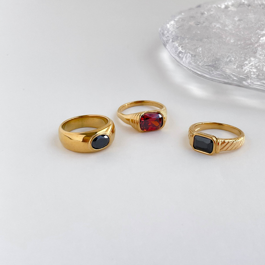 Statement Gold Filled Signet Rings for Women