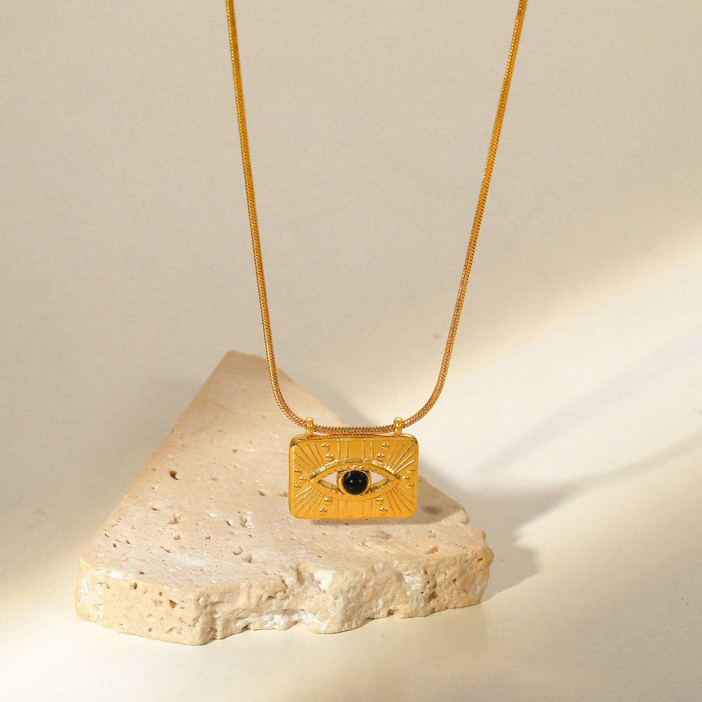Vintage Evil Eye Gold Plated Pendant Necklace for Women