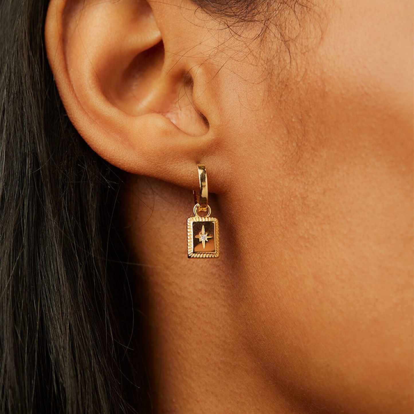 Minimalist Gold Star Drop Earrings for Women