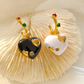 Gold Minimalist Zircon Heart Drop Earrings for Women