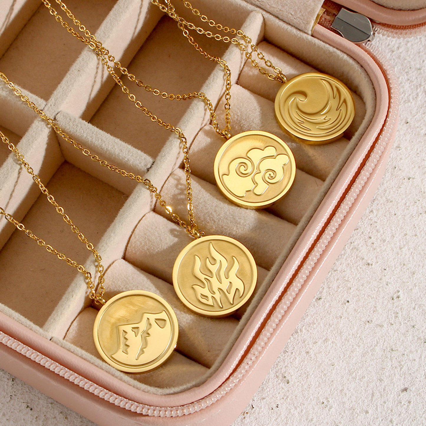 Vintage Gold Abstract Coin Pendant Necklaces for Women