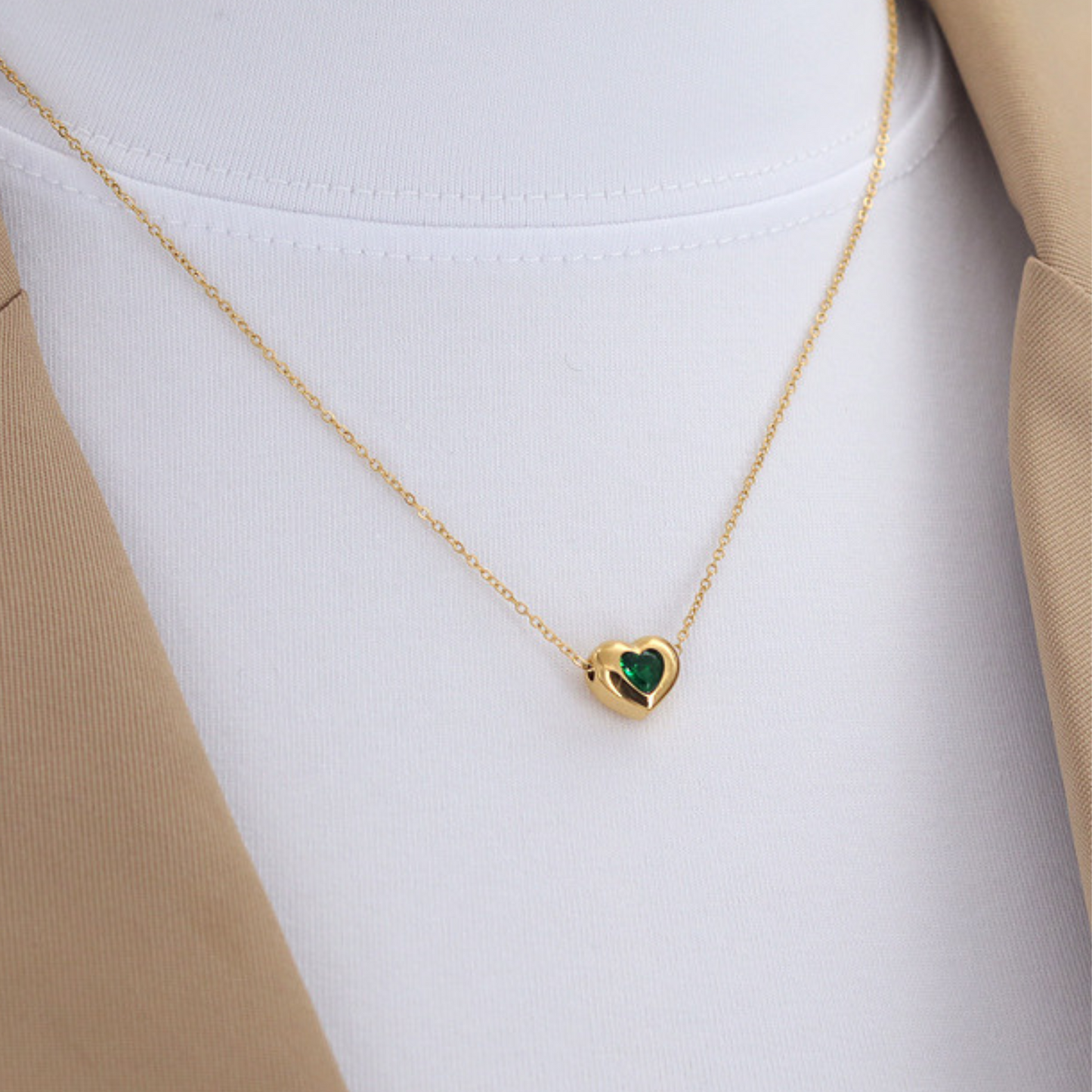 Minimalist Gold Heart Necklace for Women