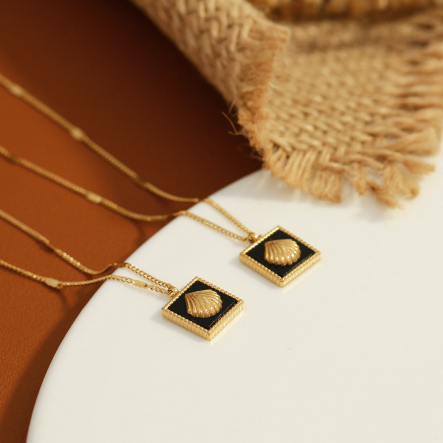 Minimalist Gold Shell Pendant Necklace for Women