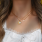 Minimalist Gold Sun and Star Shell Pendant Necklace for Women