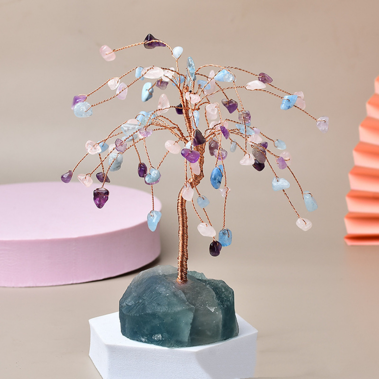 Minimalist Chakra Crystal Tree