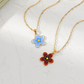 Vintage Colorful Flower Pendant Necklace for Women