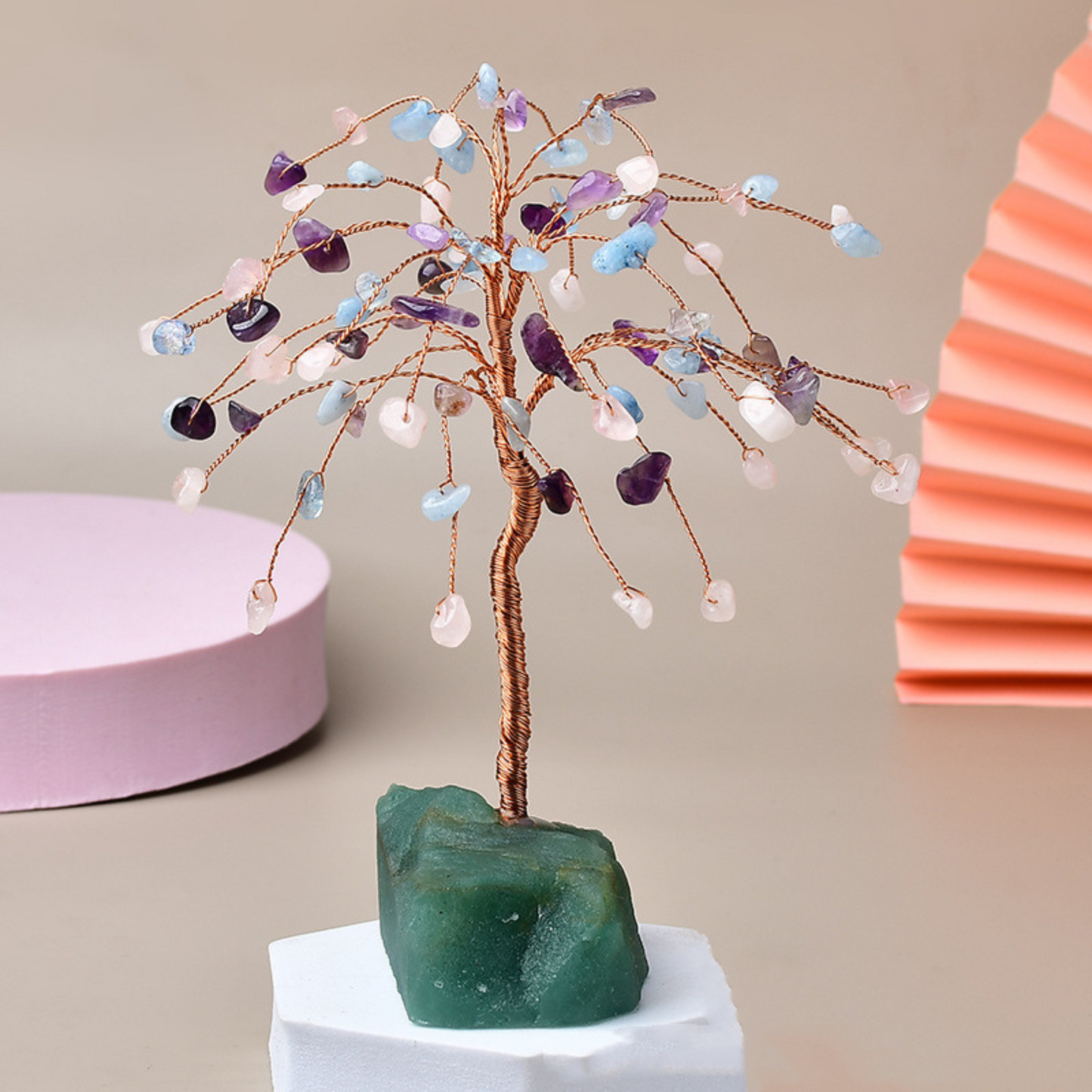 Minimalist Chakra Crystal Tree