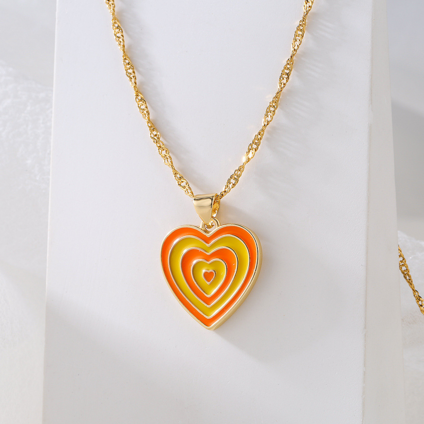 Colorful Heart Pendant Necklace for Women