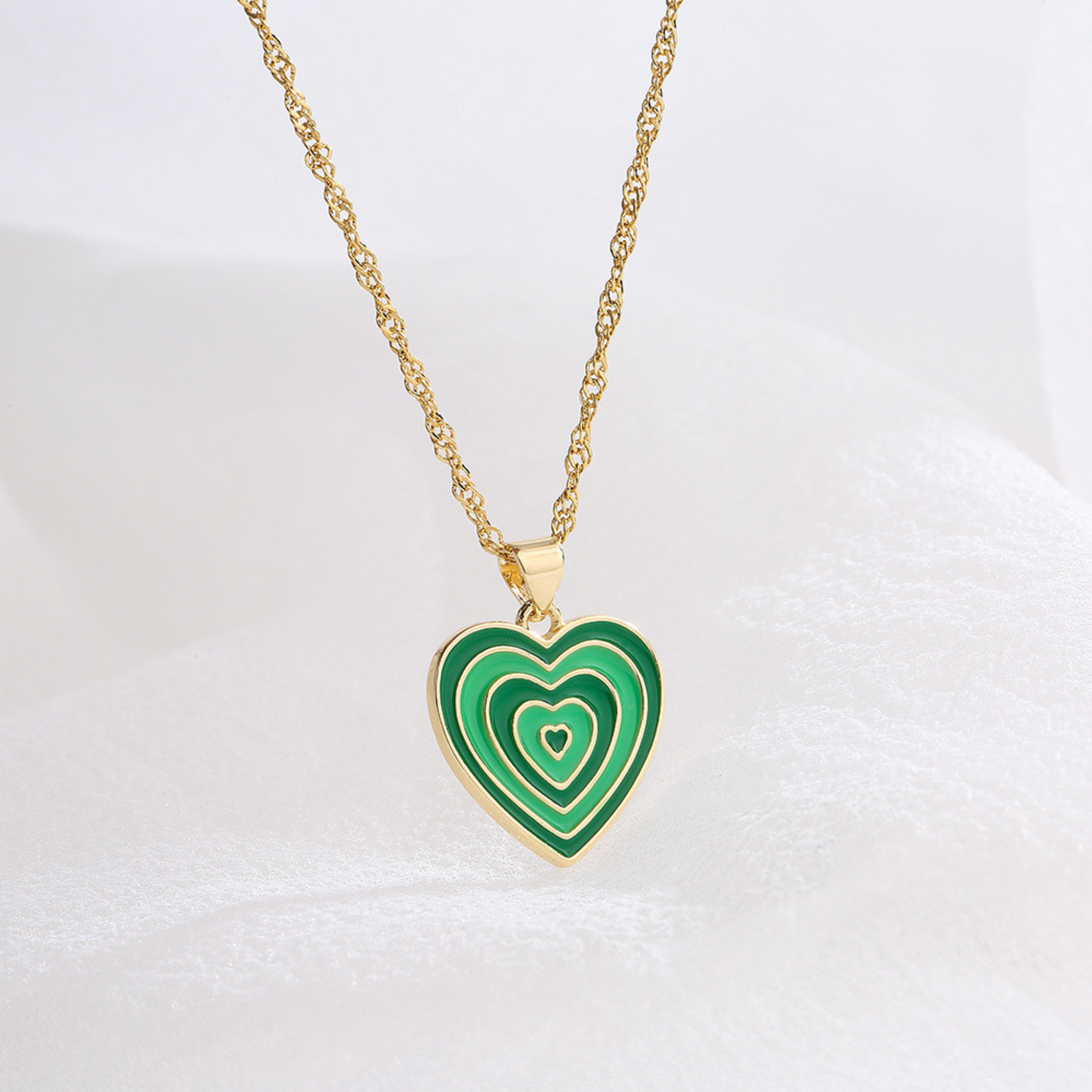 Colorful Heart Pendant Necklace for Women