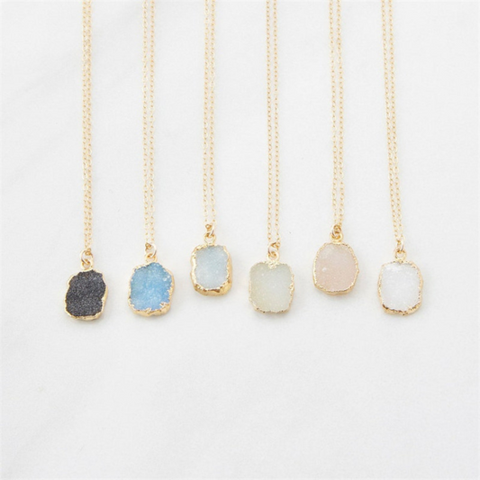 Statement Colorful Gemstone Pendant Necklaces for Women