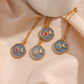 Colorful Painted Celestial Pendant Necklaces for Women