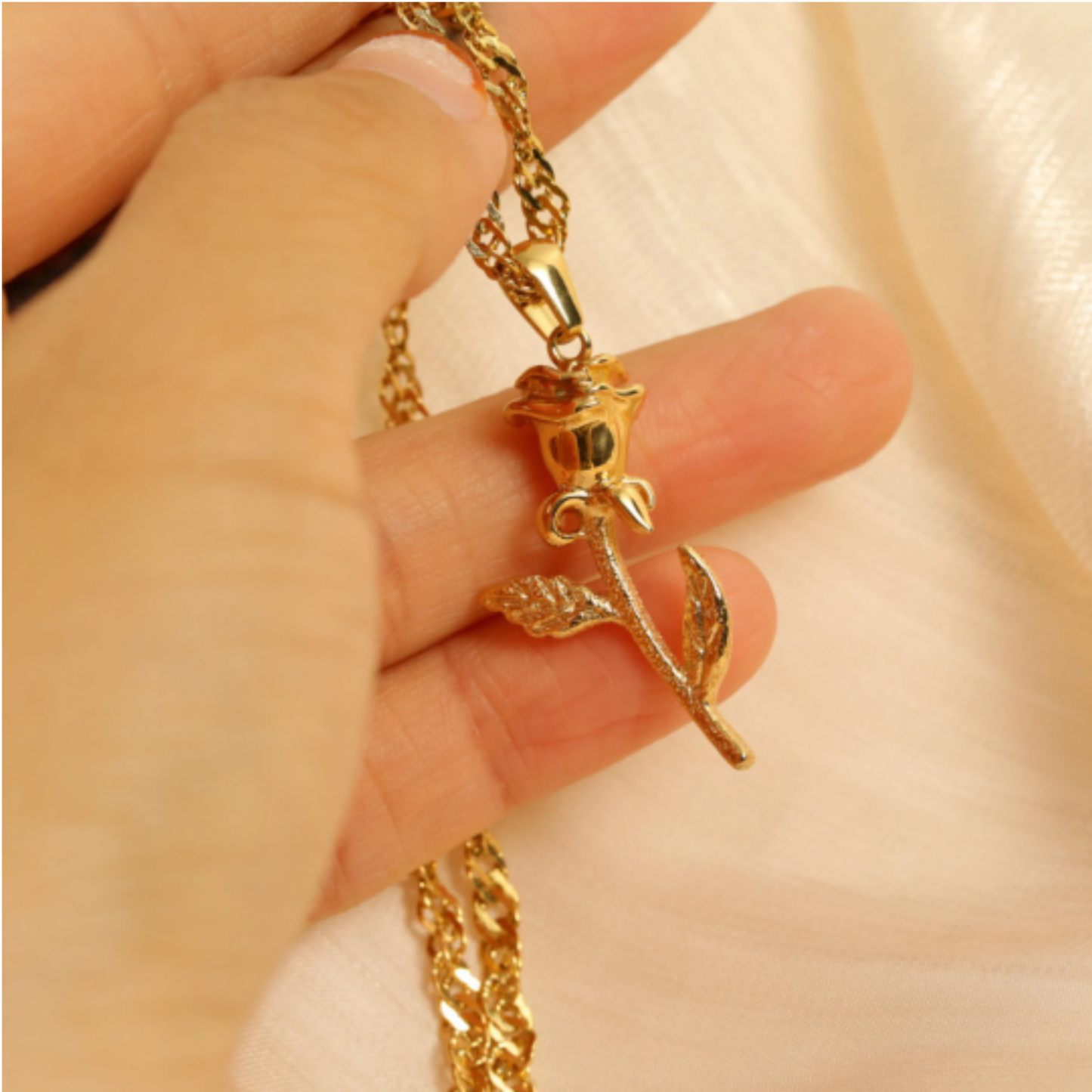 Handmade Gold Flower Necklace for Women