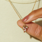 Minimalist Pizza Zircon Pendant Necklace for Women