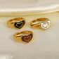 Statement Gold Heart Signet Rings for Women