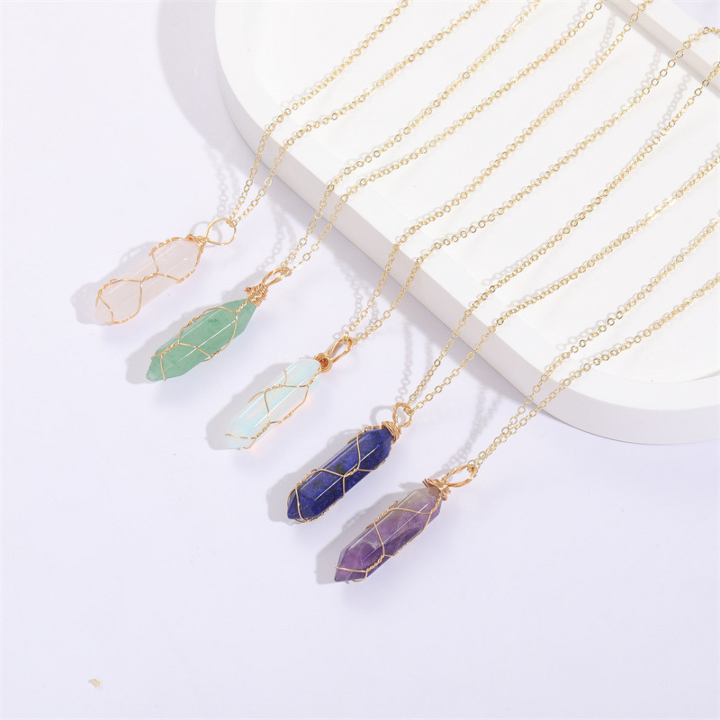 Minimalist Crystal Tower Pendant Necklace for Women