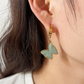 Vintage Butterfly Hoop Drop Earrings for Women