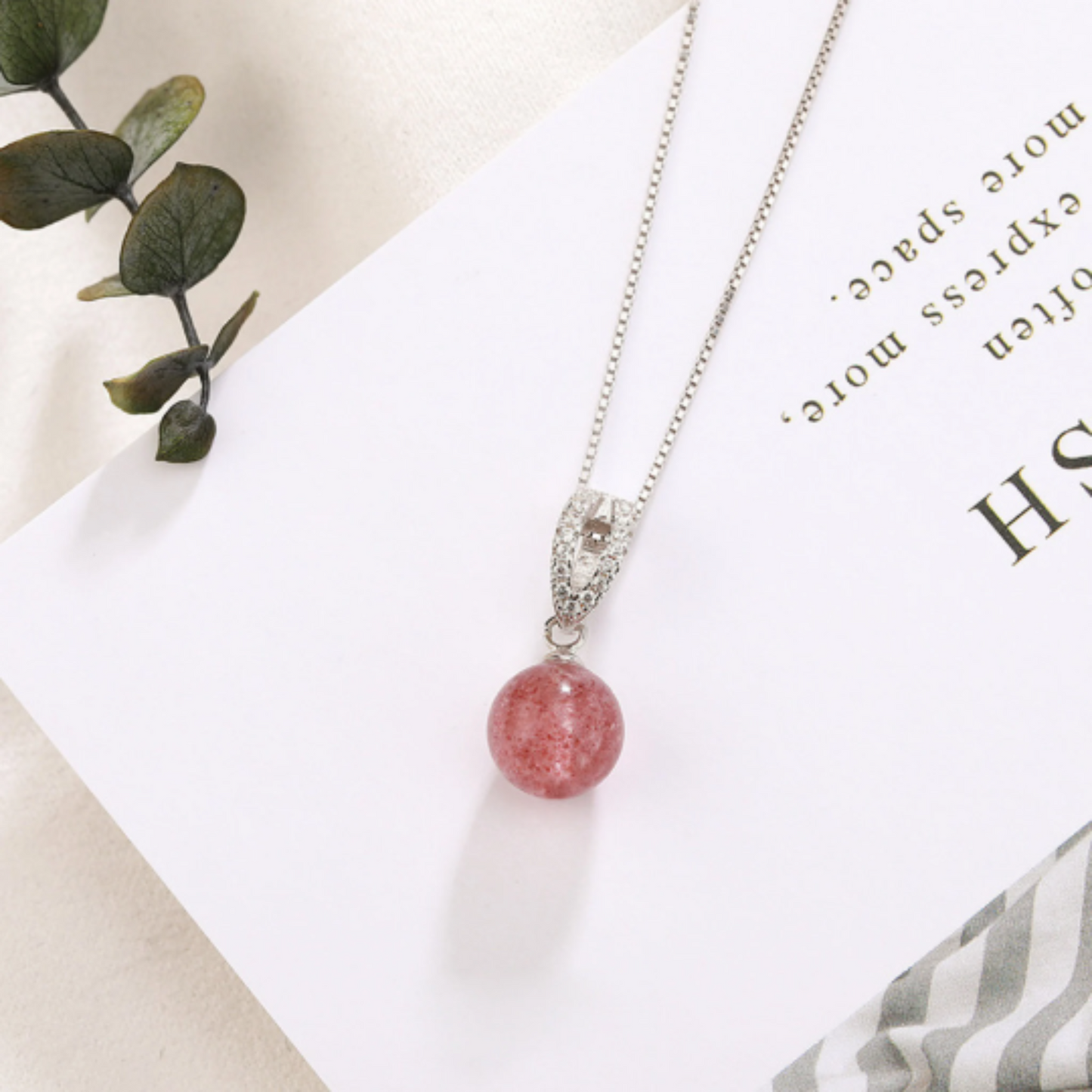 Small Rose quartz Pendant Necklace for Women