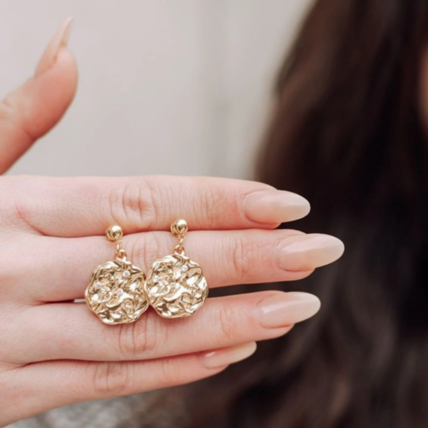 Gold Sculpted Zodiac Earrings for Women