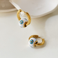 Minimalist Gold Evil Eye Hoop Earrings for Women