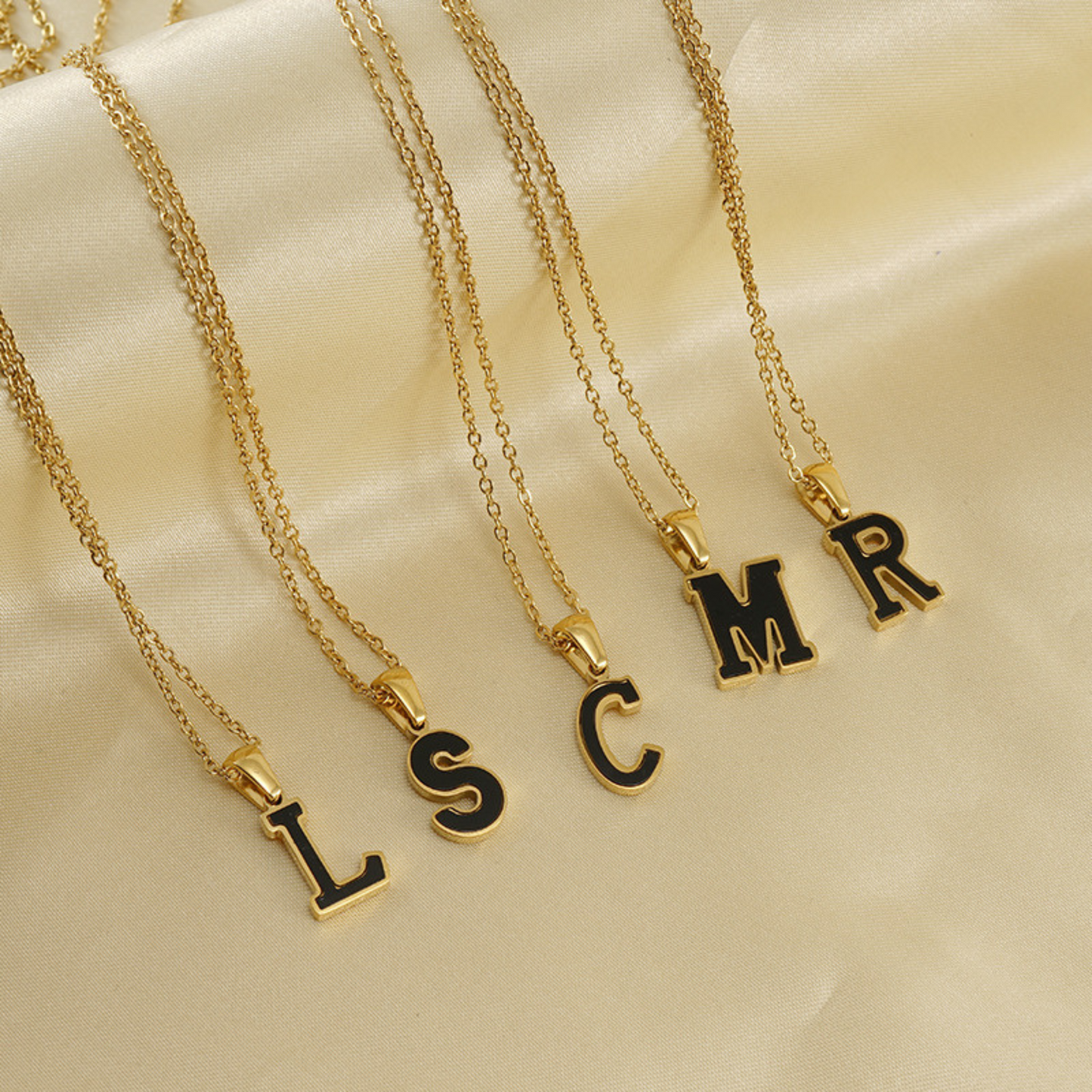 Statement Initial Letter Pendant Necklaces for Women