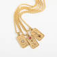 Vintage Gold Tarot Card Pendant Necklace for Women
