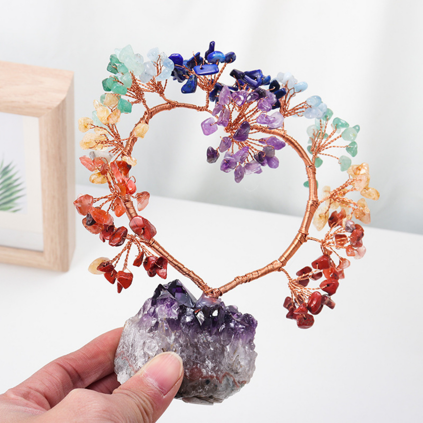 Handmade Colorful Heart Shaped Crystal Display Room Decor