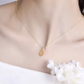Minimalist Yellow Crystal Pendant Necklace for Women