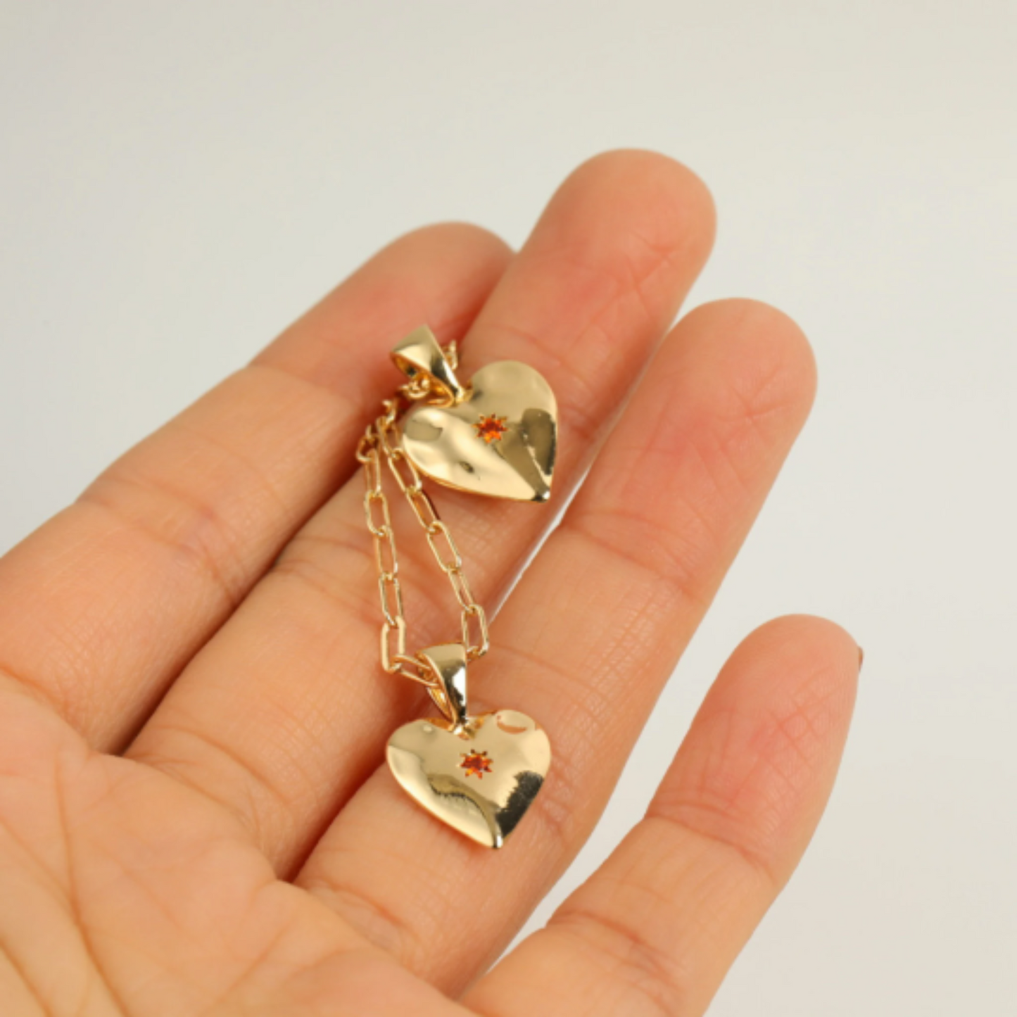 Handmade Gold Heart Pendant Necklace for Women