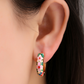 Vintage Gold Chinese Flower Hoop Earrings for Women